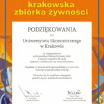 Podziękowania dla Uniwersytetu Ekonomicznego w Krakowie